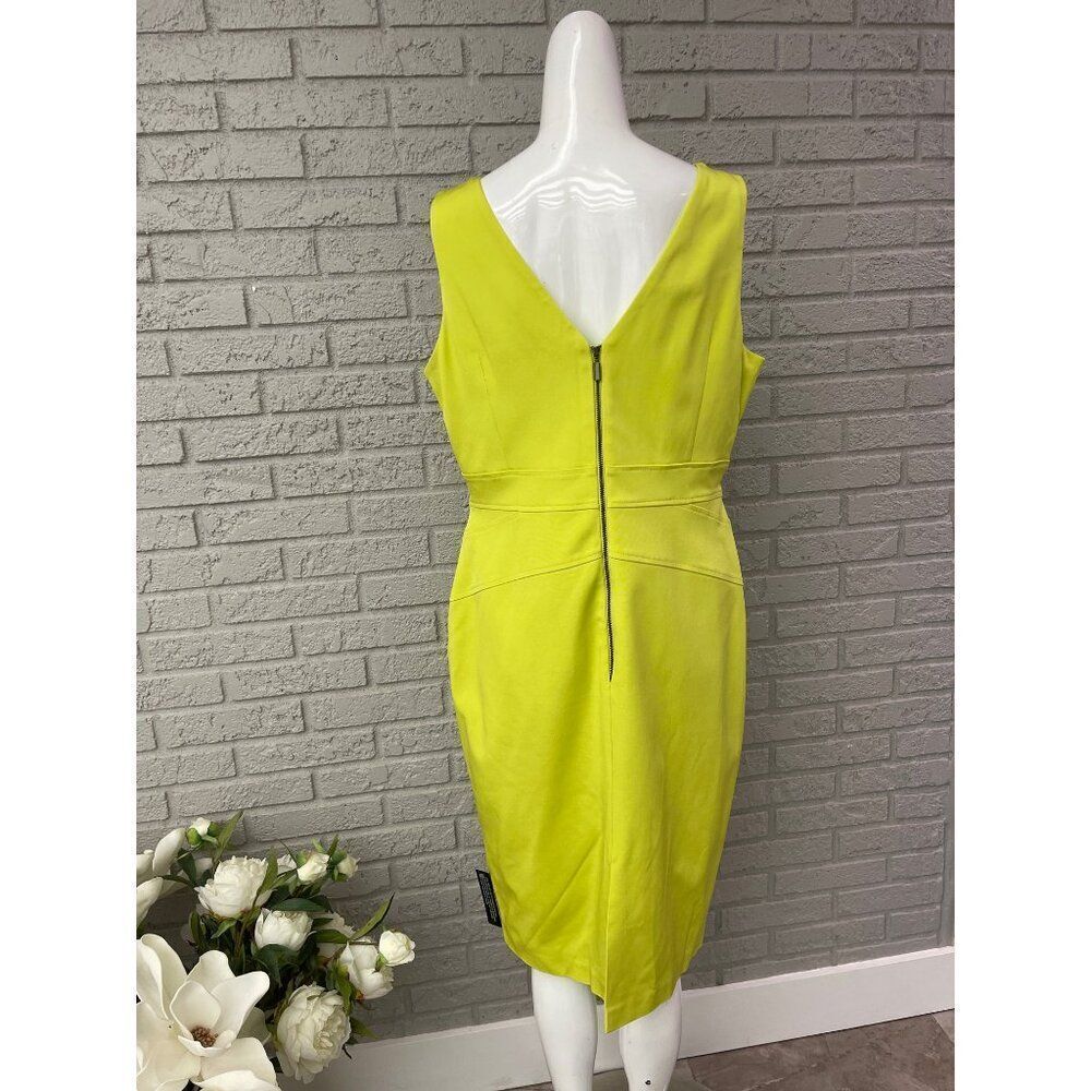 Per Una Speziale Women Sleeveless V-Neck Paneled Sheath Dress Size 12 - Picture 4 of 11